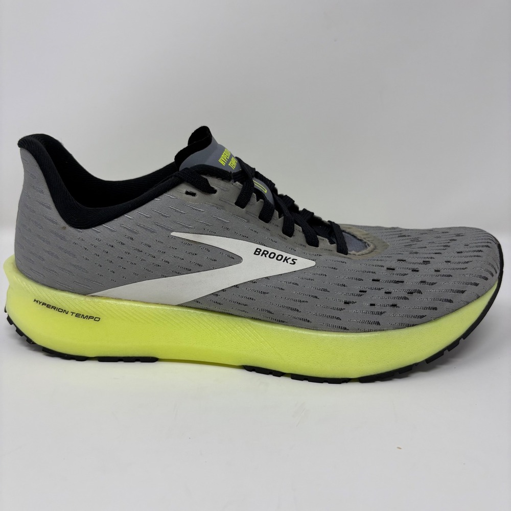 Brooks Hyperion Tempo Mens Size 7.5 Grey Yellow Running Shoes *WORN ONCE*